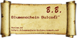 Blumenschein Bulcsú névjegykártya