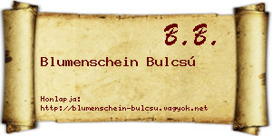 Blumenschein Bulcsú névjegykártya