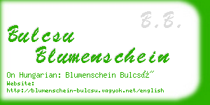bulcsu blumenschein business card